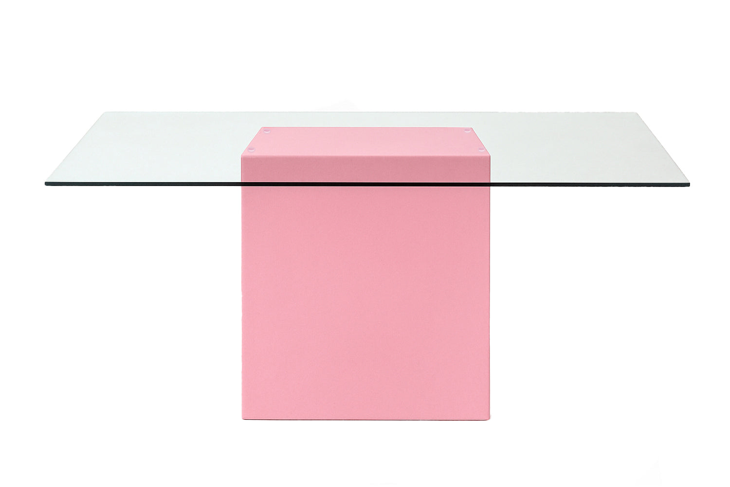 Aire Dining Table Glass & Pink Lacquer