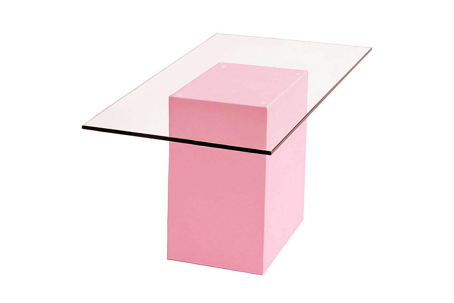 Aire Dining Table Glass & Pink Lacquer