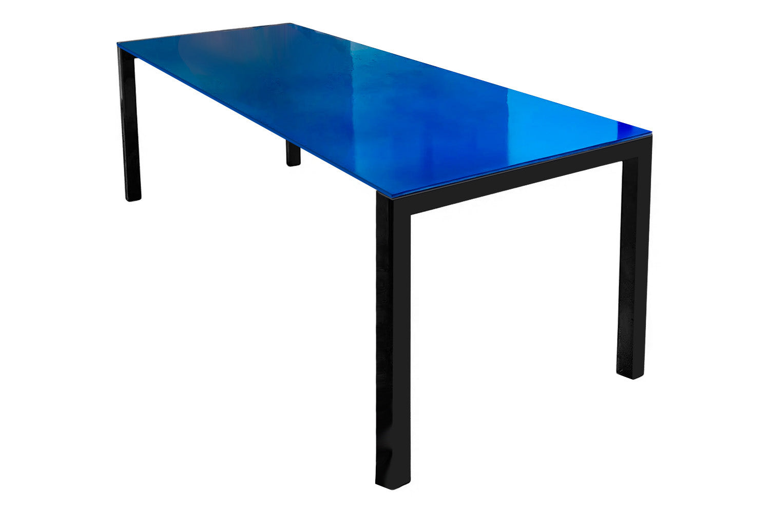 Anhelo Dining Table Blue Gloss Lacquer