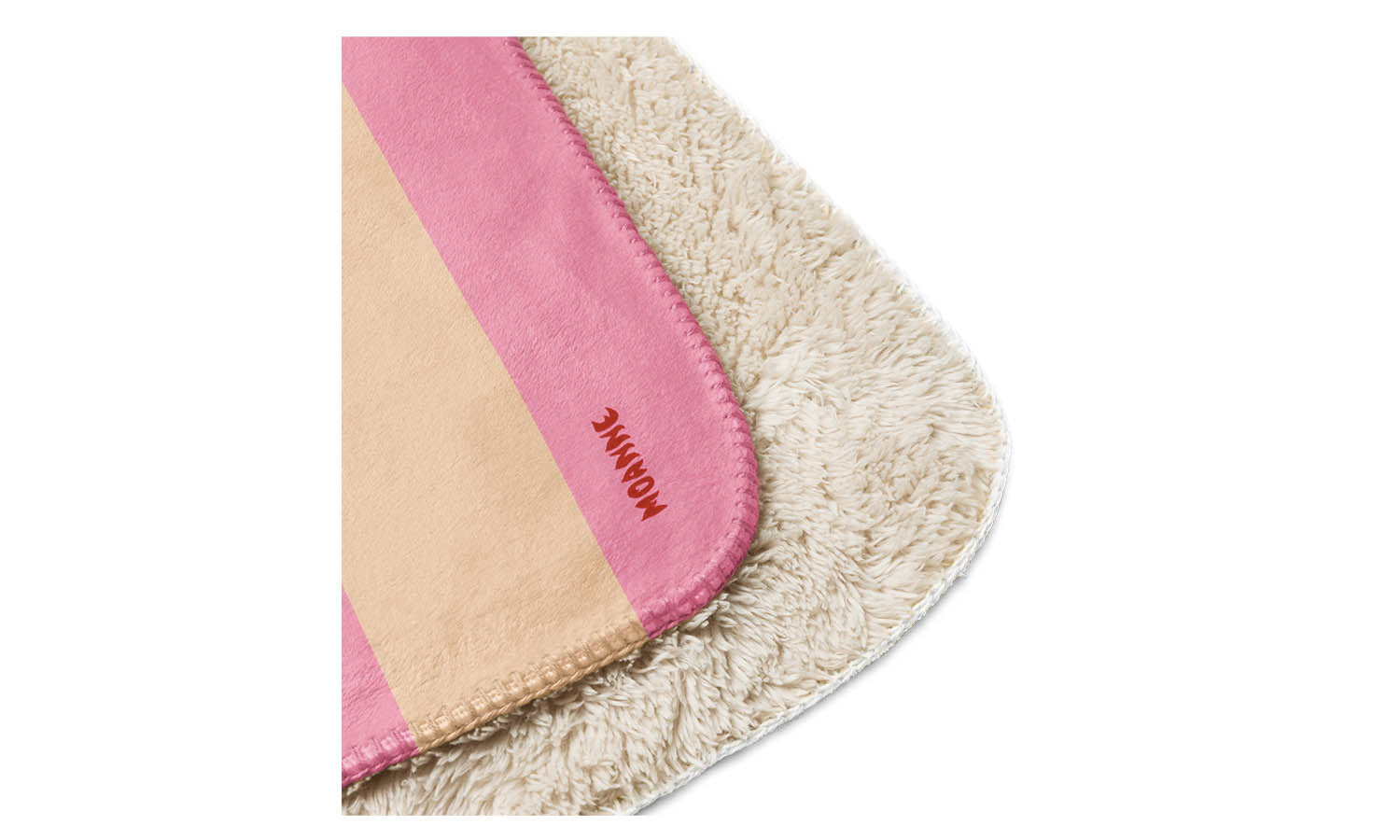 Manta Boreal a Rayas Beige/Rosa