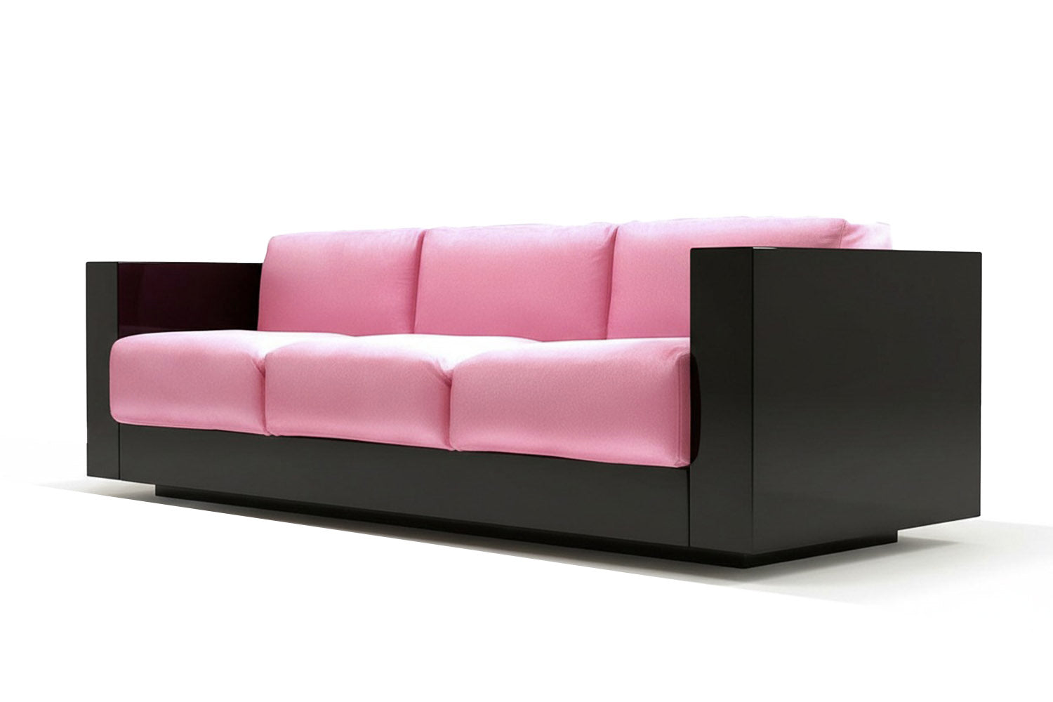 Revolución Sofa Pink Velvet Black Lacquer