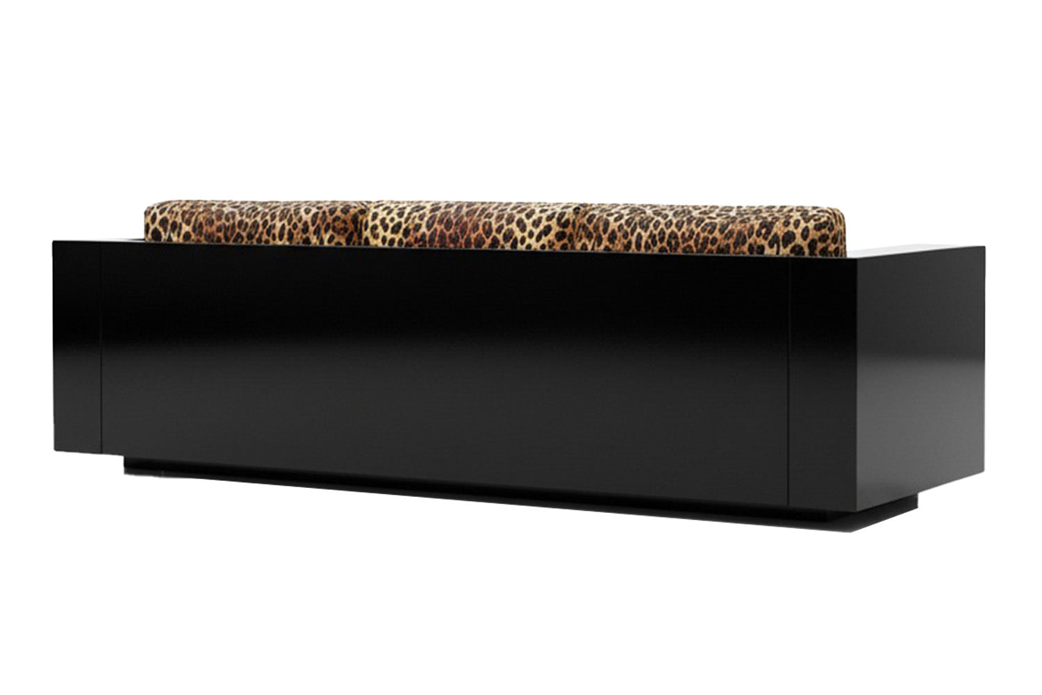 Revolución Sofa Leopard Velvet Black Lacquer