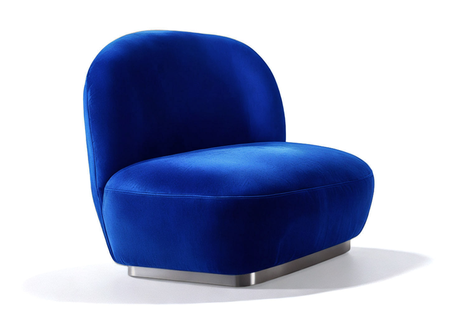 Sillón Bajo Susurro de Terciopelo Azul