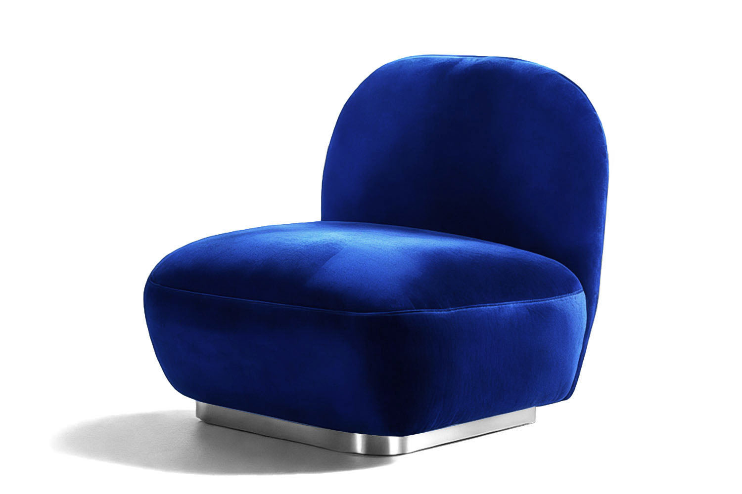 Sillón Bajo Susurro de Terciopelo Azul
