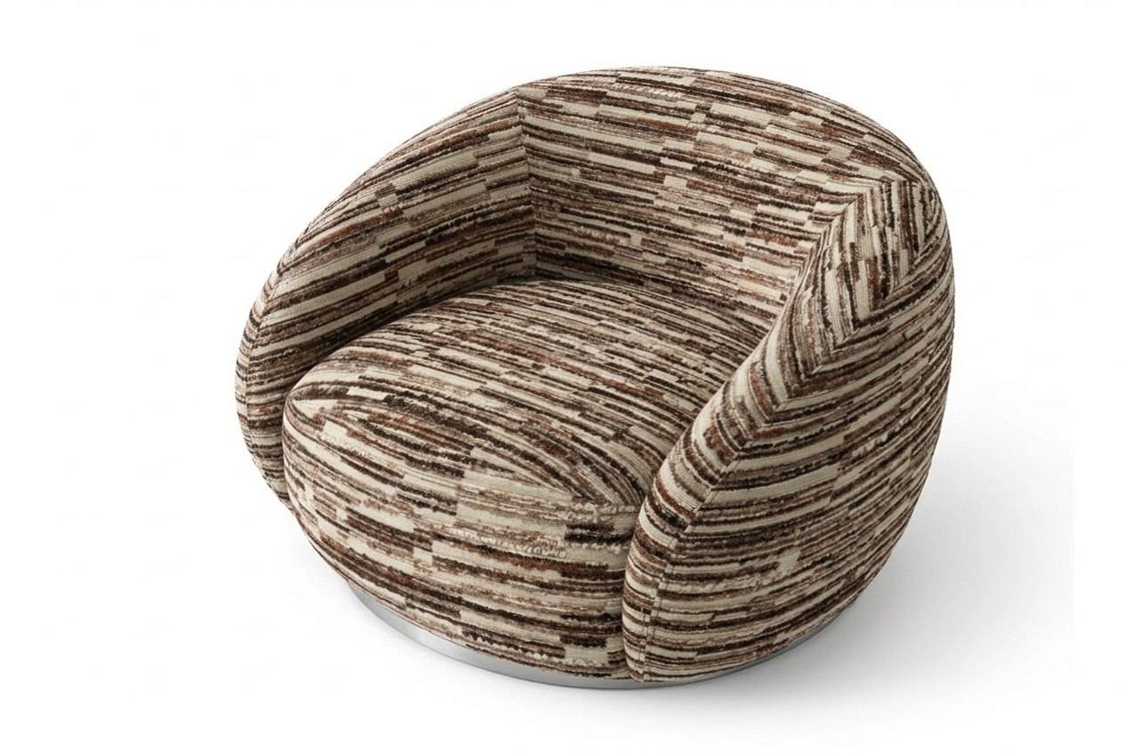 Tregua Swivel Chair Brown Slub