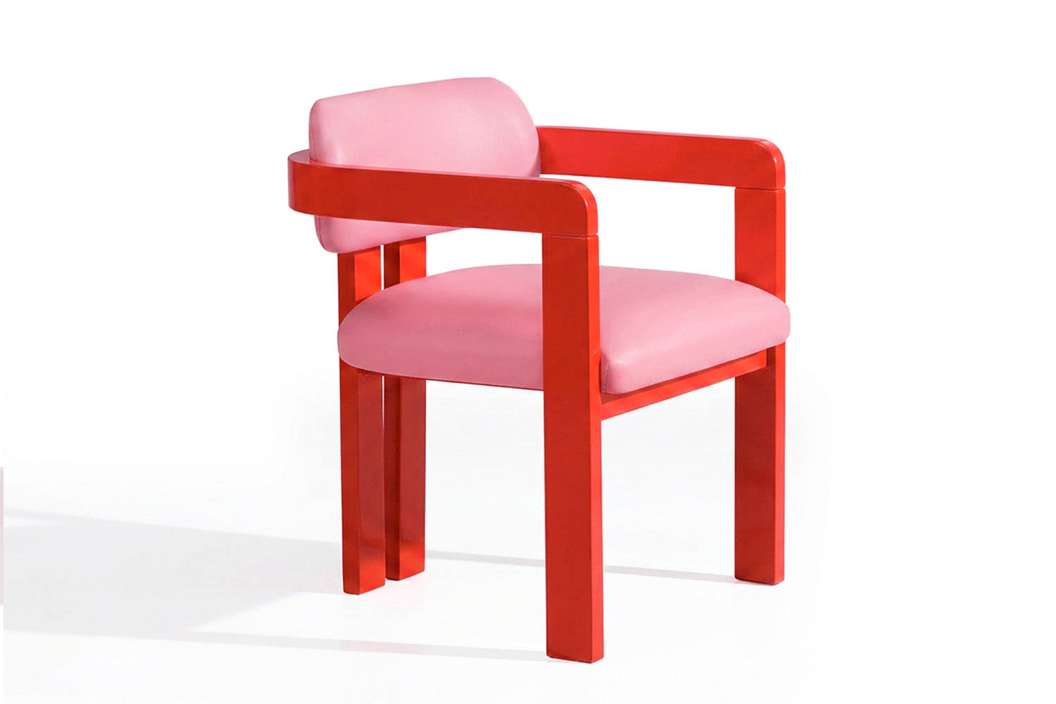 Vértigo Dining Chair Pink Velvet Red Legs