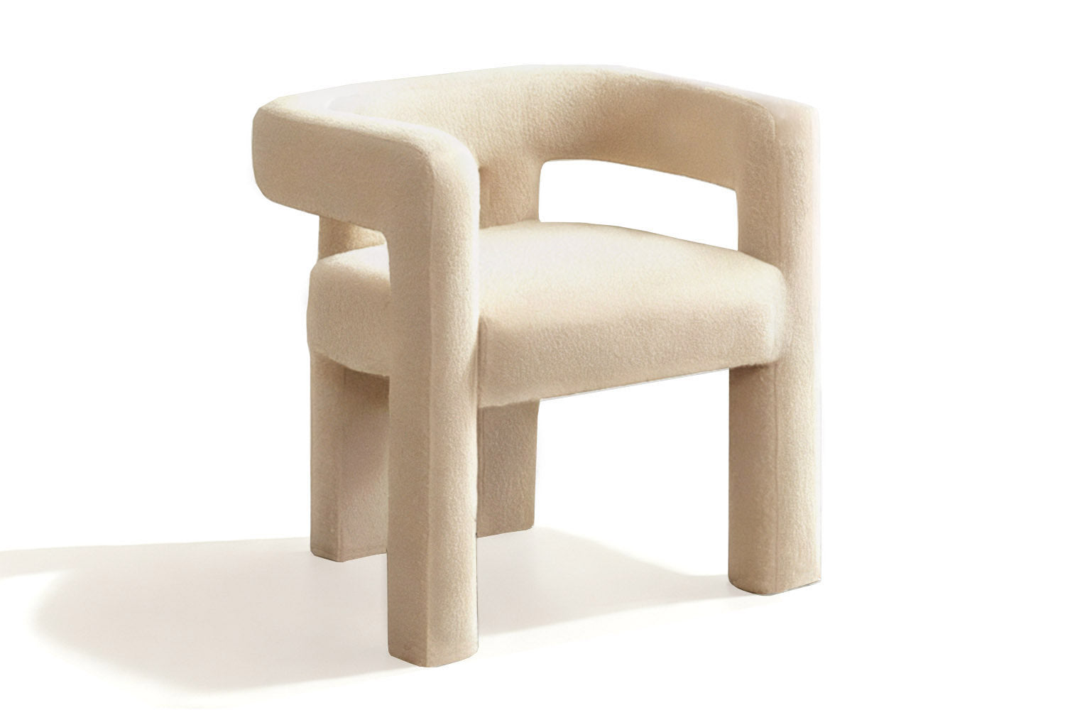 Brutal Armchair White Bouclé