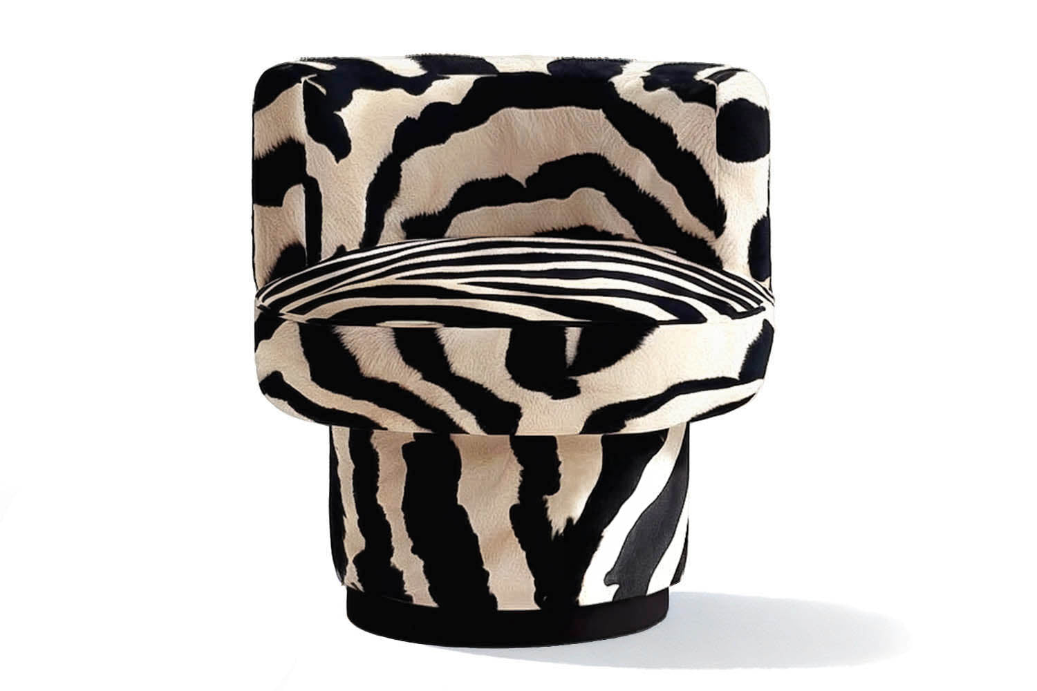 Caos Accent Chair Zebra Furry Velvet