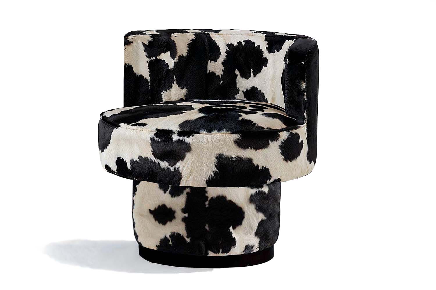 Caos Accent Chair Cow Furry Velvet