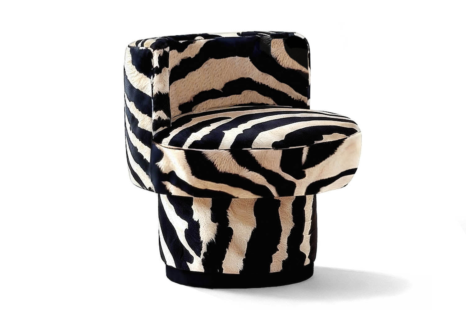 Caos Accent Chair Zebra Furry Velvet