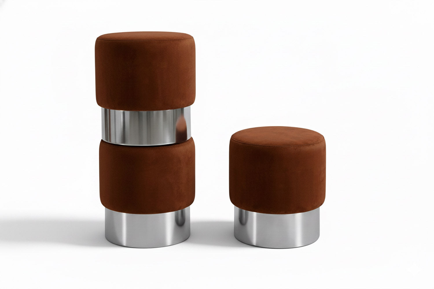 Destino Stool Brown Velvet