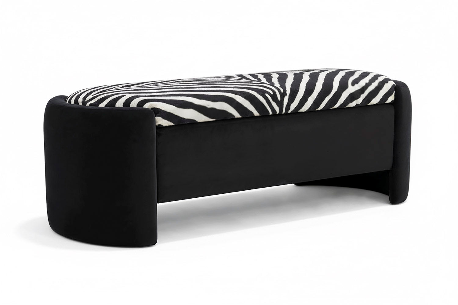 Enigma Bench Zebra and Black Velvet
