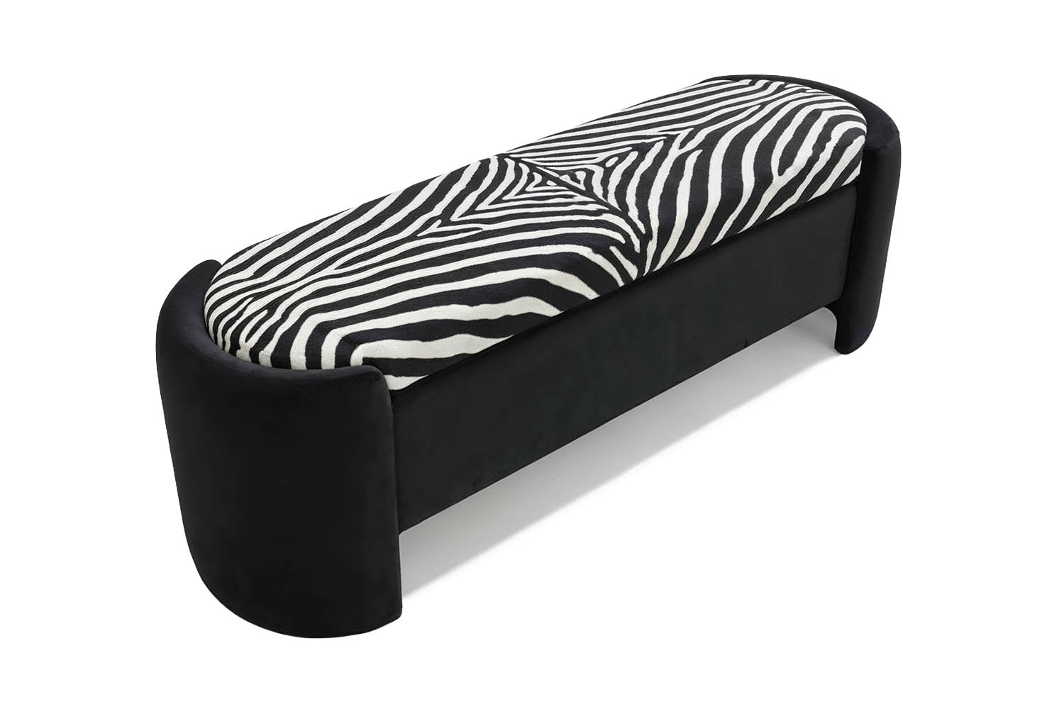 Enigma Bench Zebra and Black Velvet