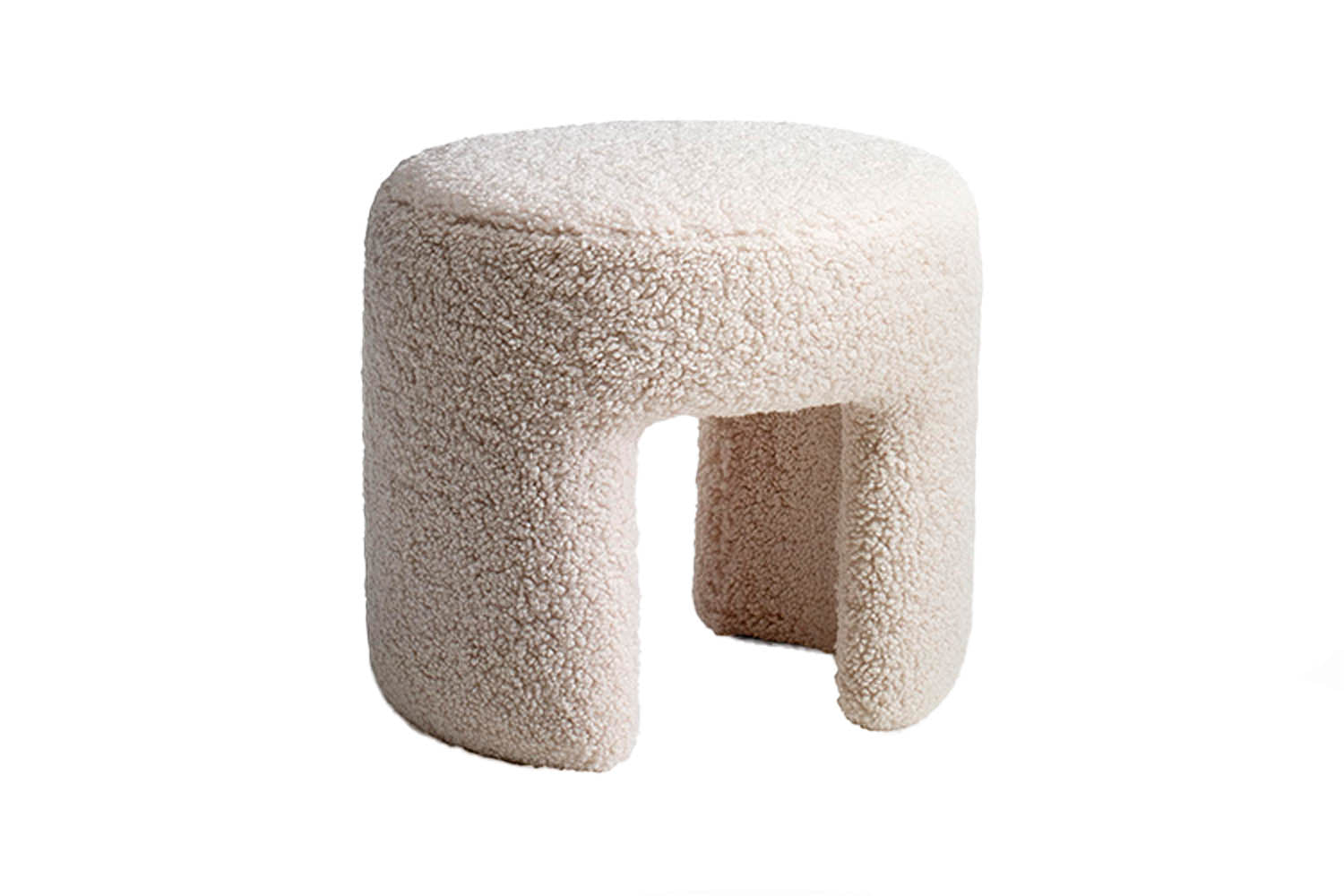 Furia Stool White Bouclé