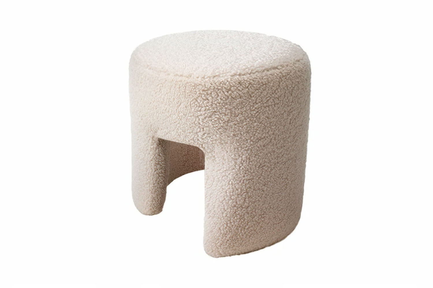 Furia Stool White Bouclé