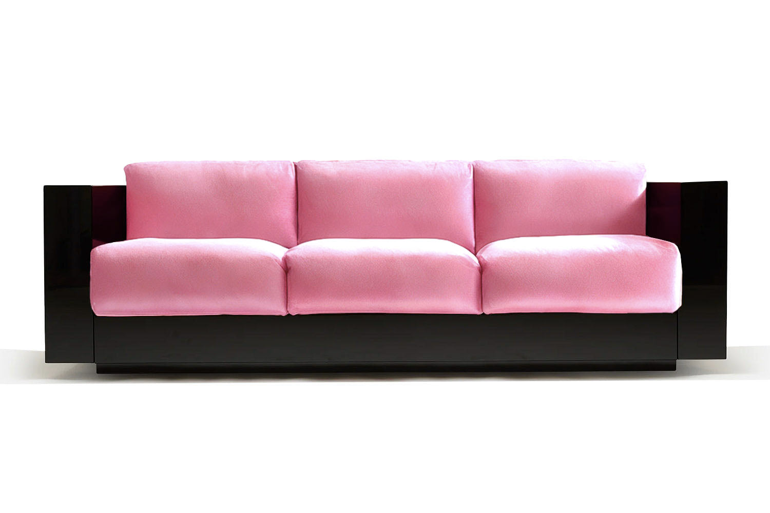 Revolución Sofa Pink Velvet Black Lacquer