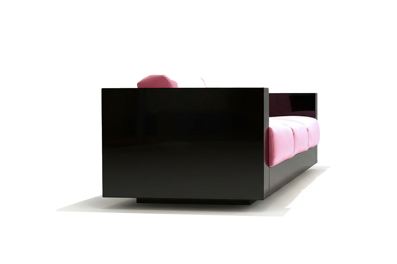 Revolución Sofa Pink Velvet Black Lacquer