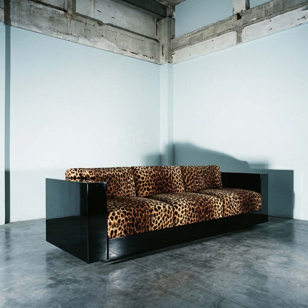 Revolución Sofa Leopard Black Lacquer