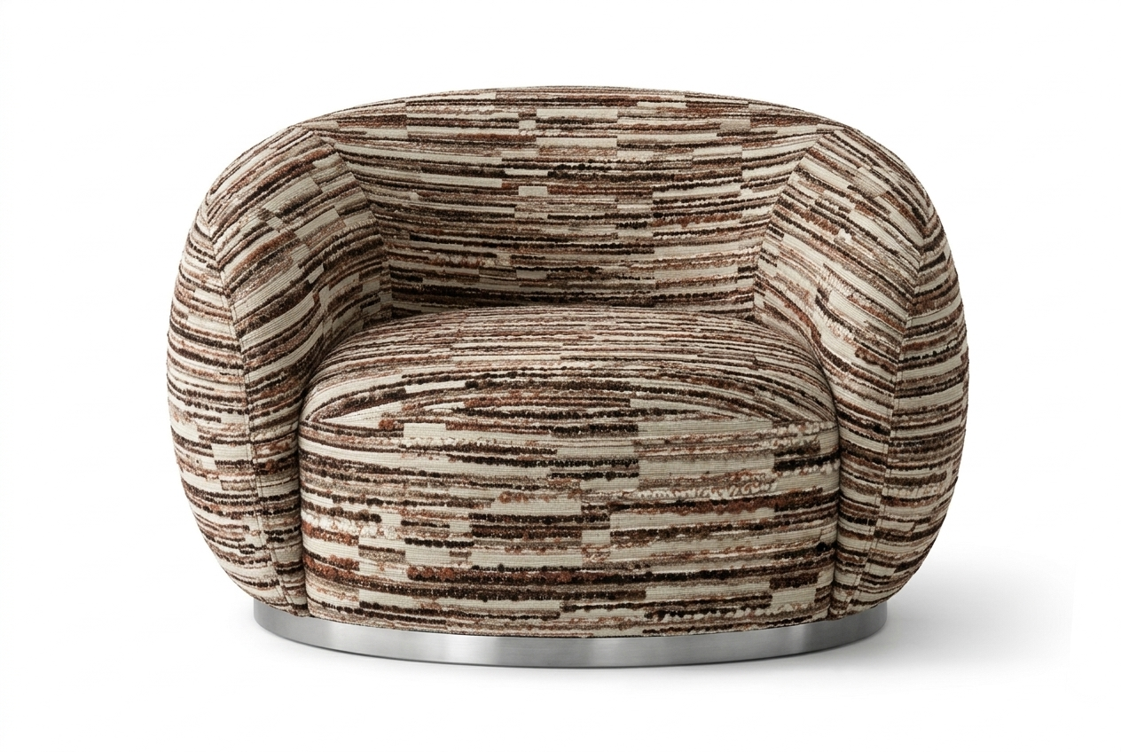 Tregua Swivel Chair Brown Chenille