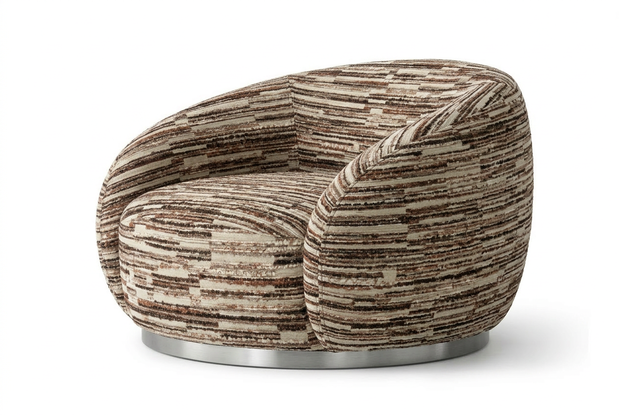 Tregua Swivel Chair Brown Chenille