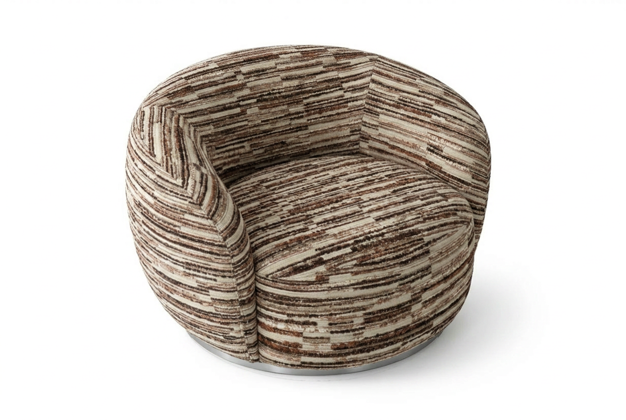 Tregua Swivel Chair Brown Slub