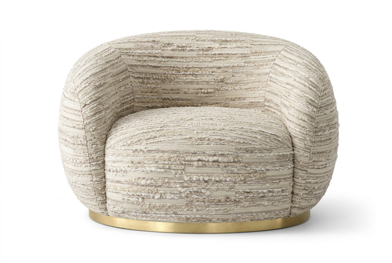 Tregua Swivel Chair White Chenille