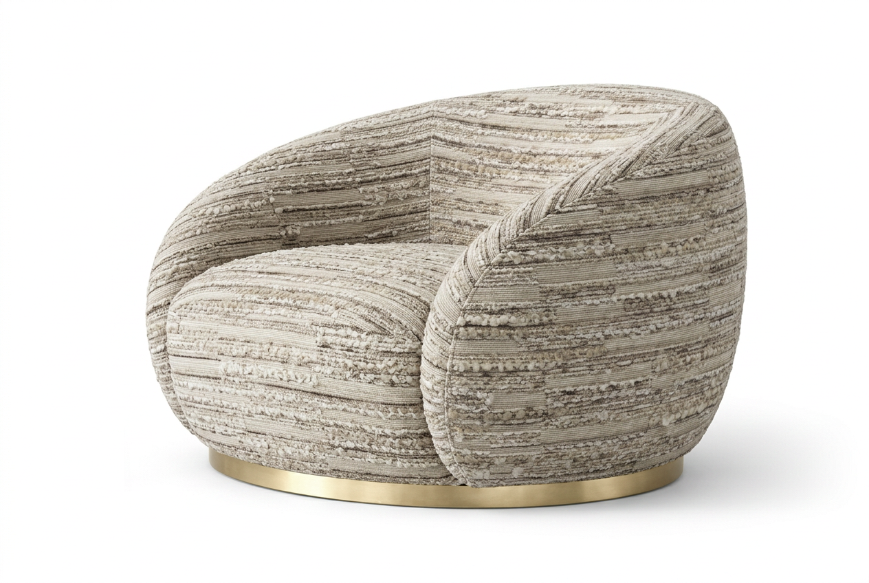Tregua Swivel Chair White Chenille