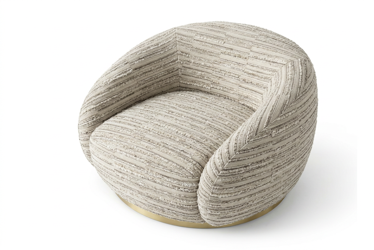 Tregua Swivel Chair White Slub