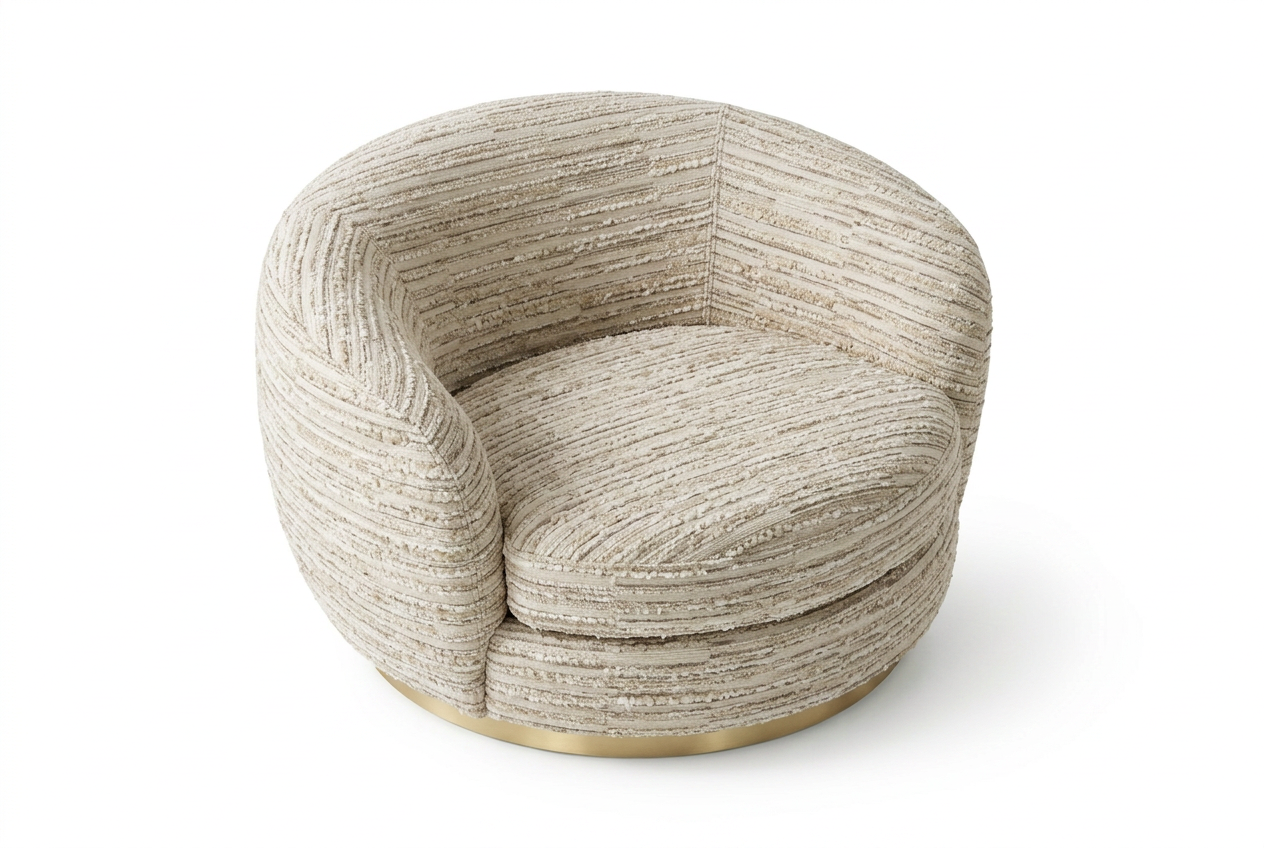 Tregua Swivel Chair White Slub