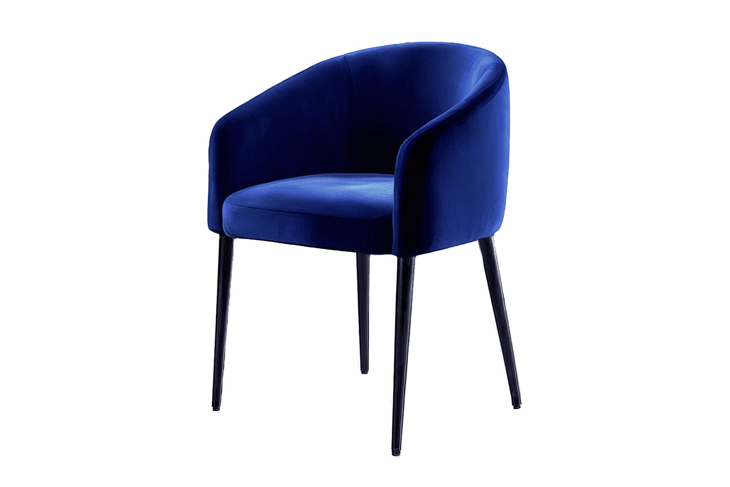 Utopía Dining Chair Blue Velvet Black Legs