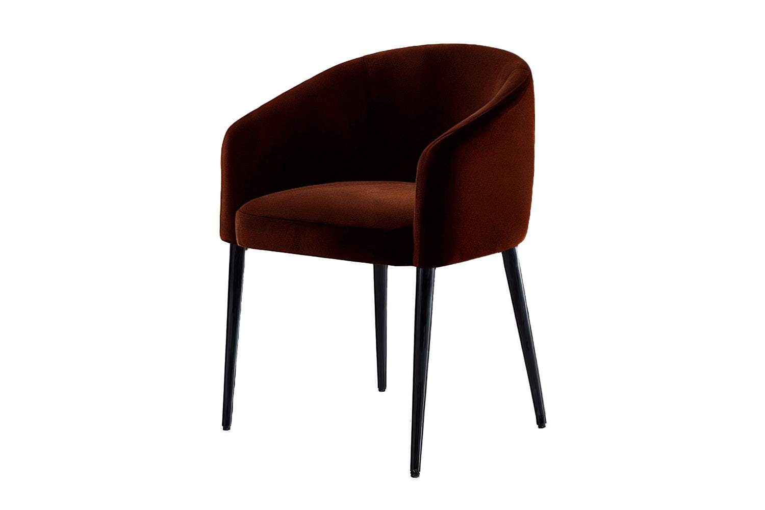 Utopía Dining Chair Brown Velvet Black Legs