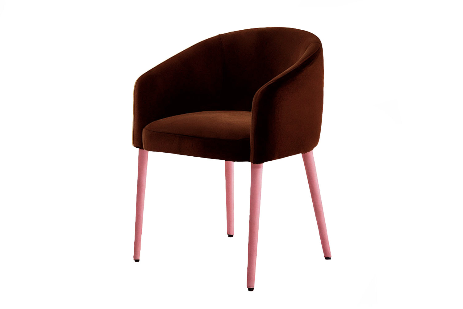 Utopía Dining Chair Brown Velvet Pink Legs