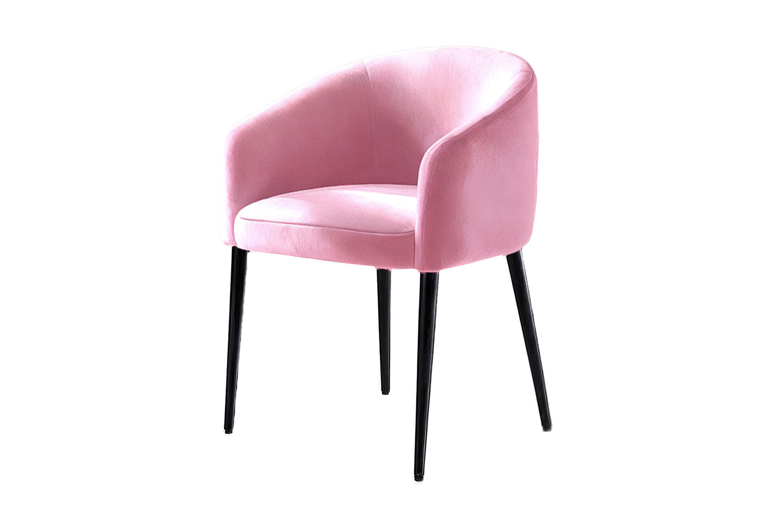 Utopía Dining Chair Pink Velvet Black Legs