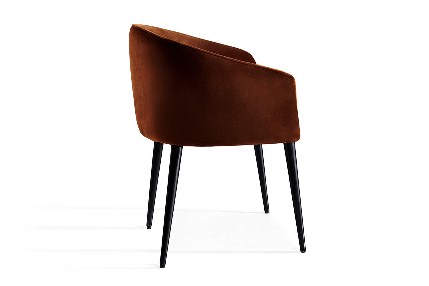 Utopía Dining Chair Brown Velvet Black Legs