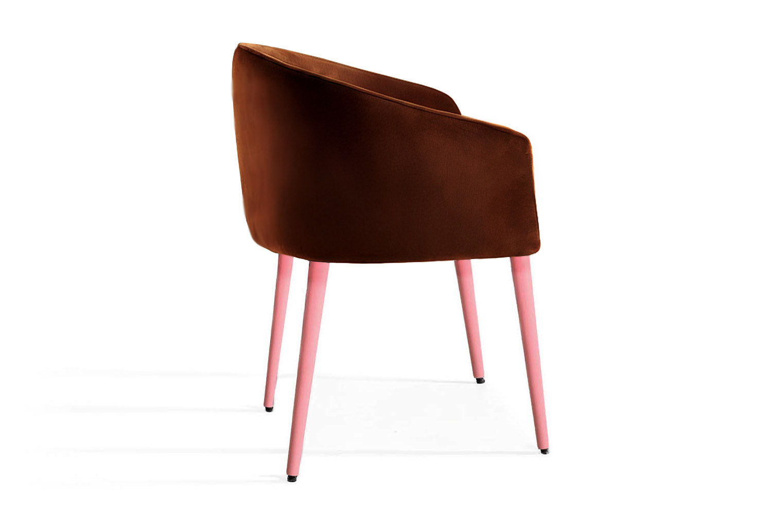 Utopía Dining Chair Brown Velvet Pink Legs