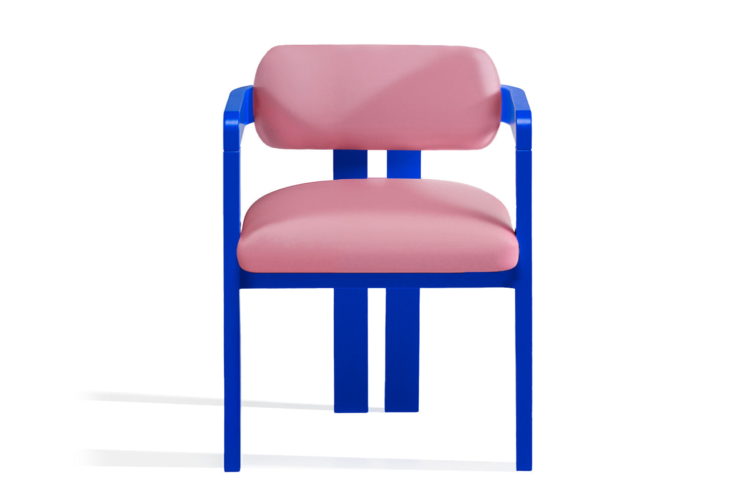 Vértigo Dining Chair Pink Velvet Blue Legs