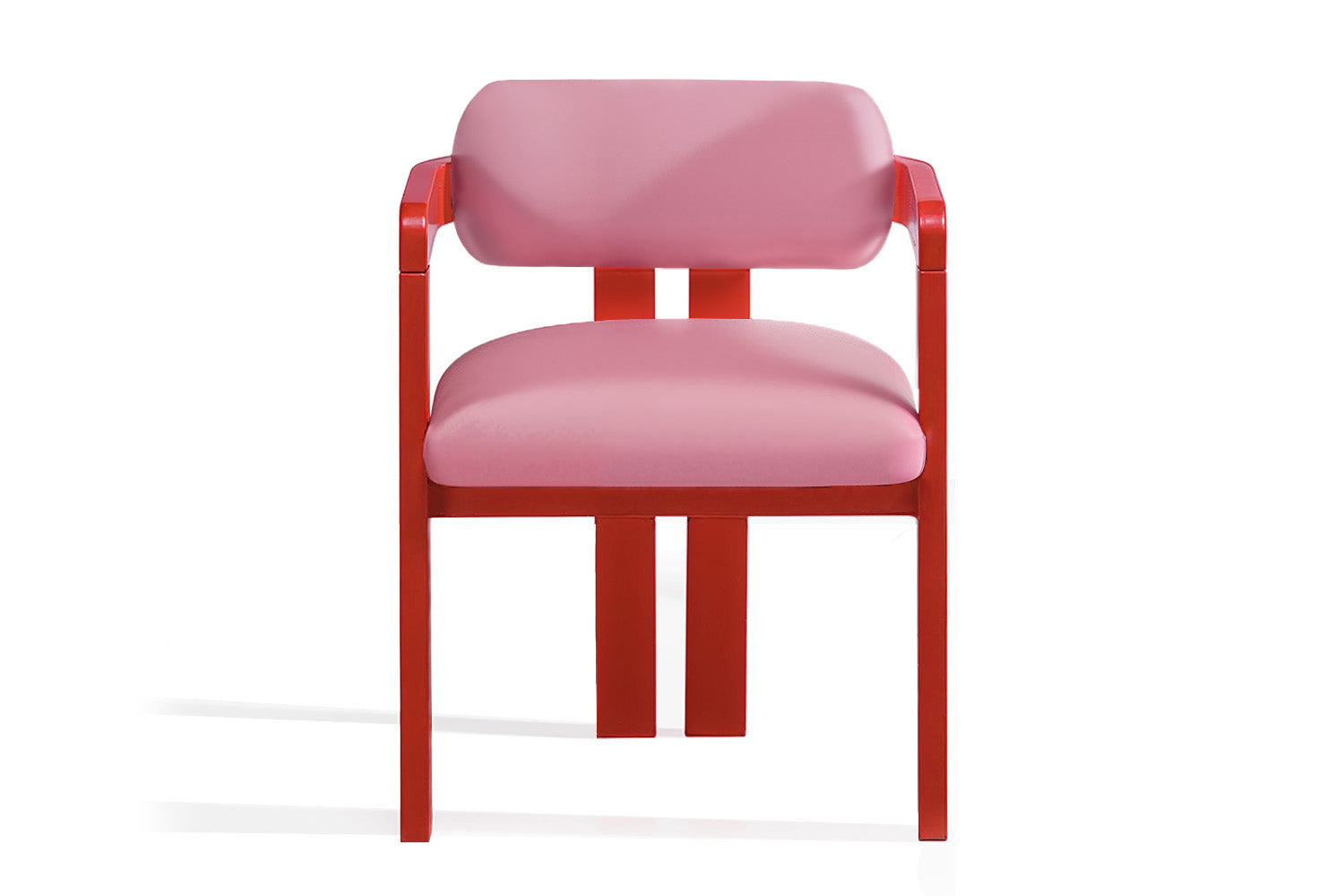 Vértigo Dining Chair Pink Velvet Red Legs