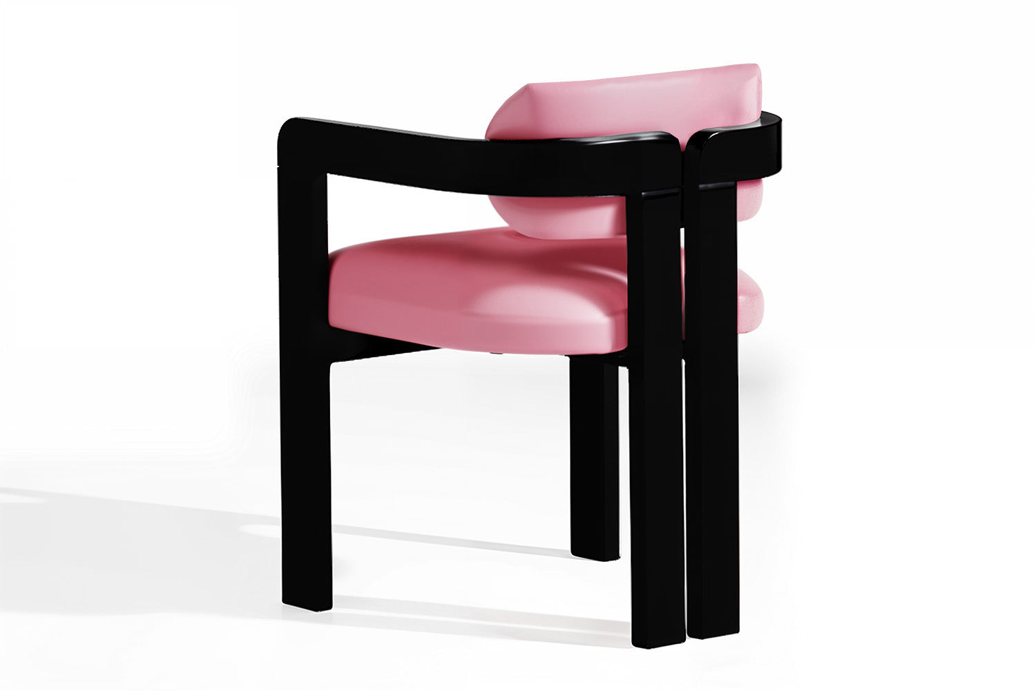 Vértigo Dining Chair Pink Velvet Black Legs