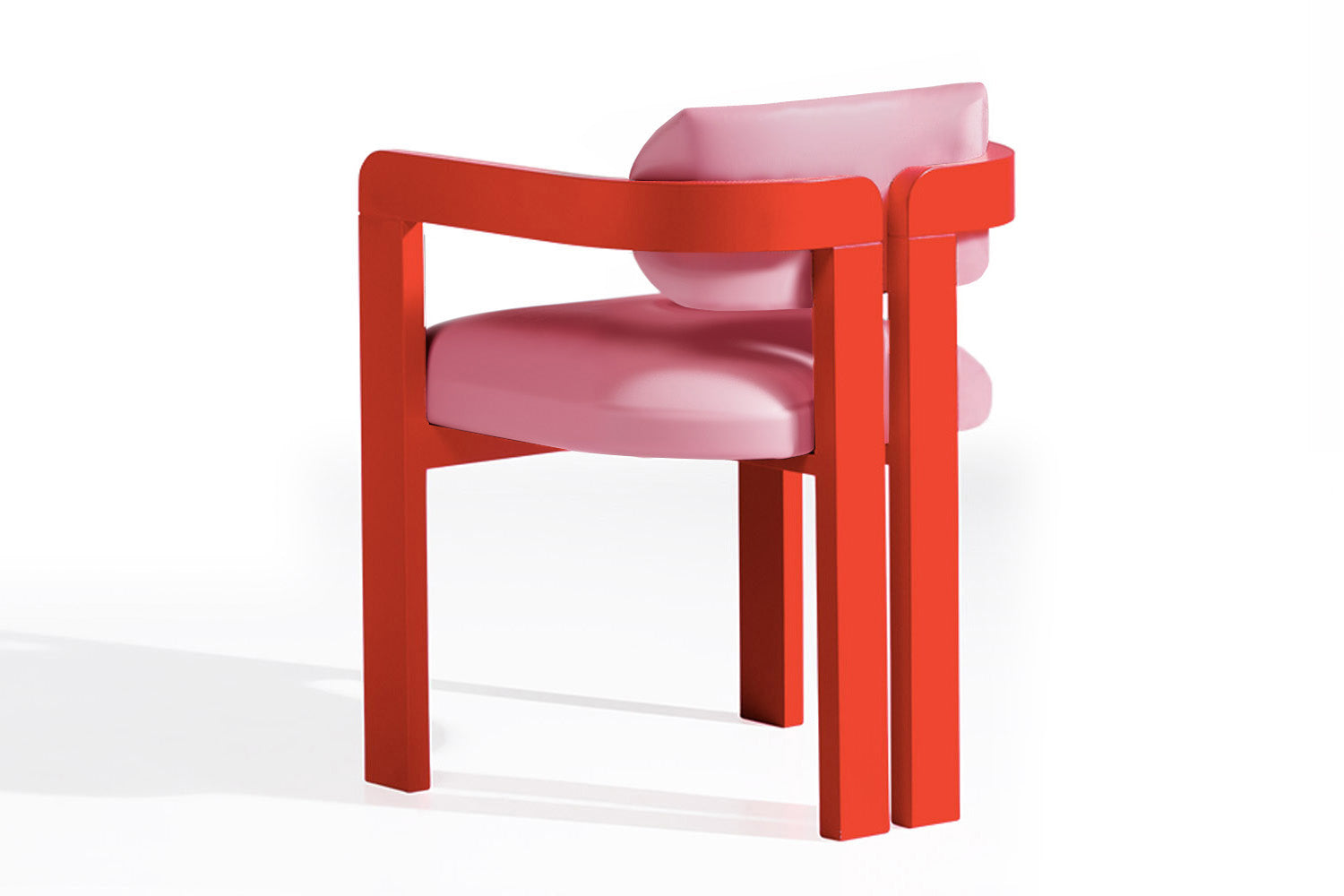 Vértigo Dining Chair Pink Velvet Red Legs