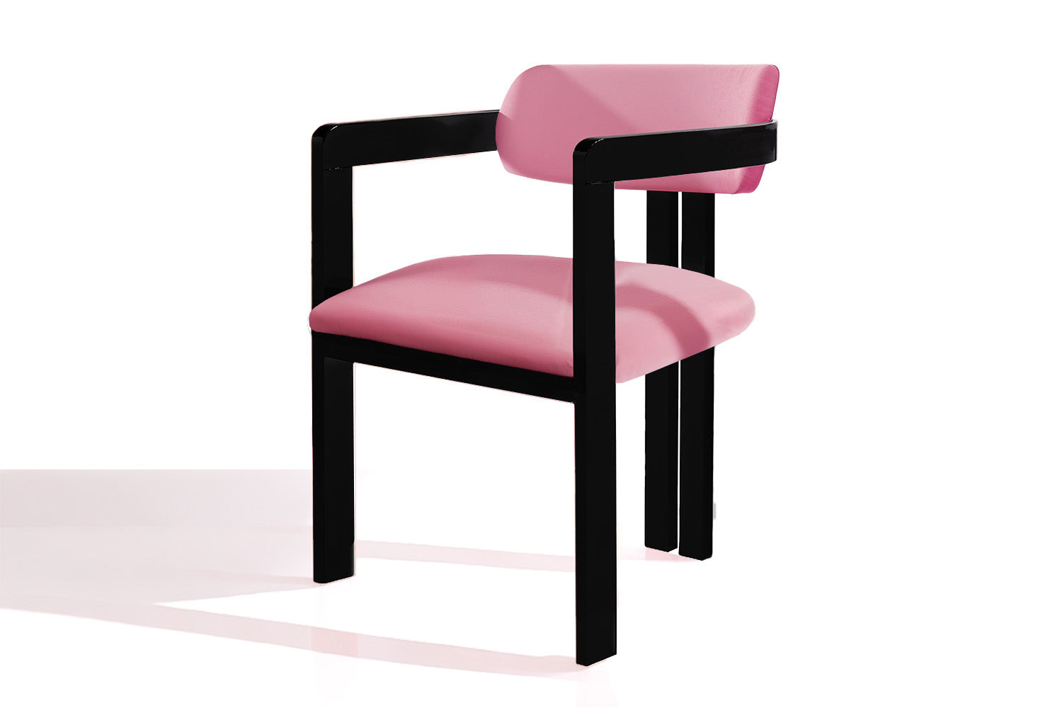 Vértigo Dining Chair Pink Velvet Black Legs