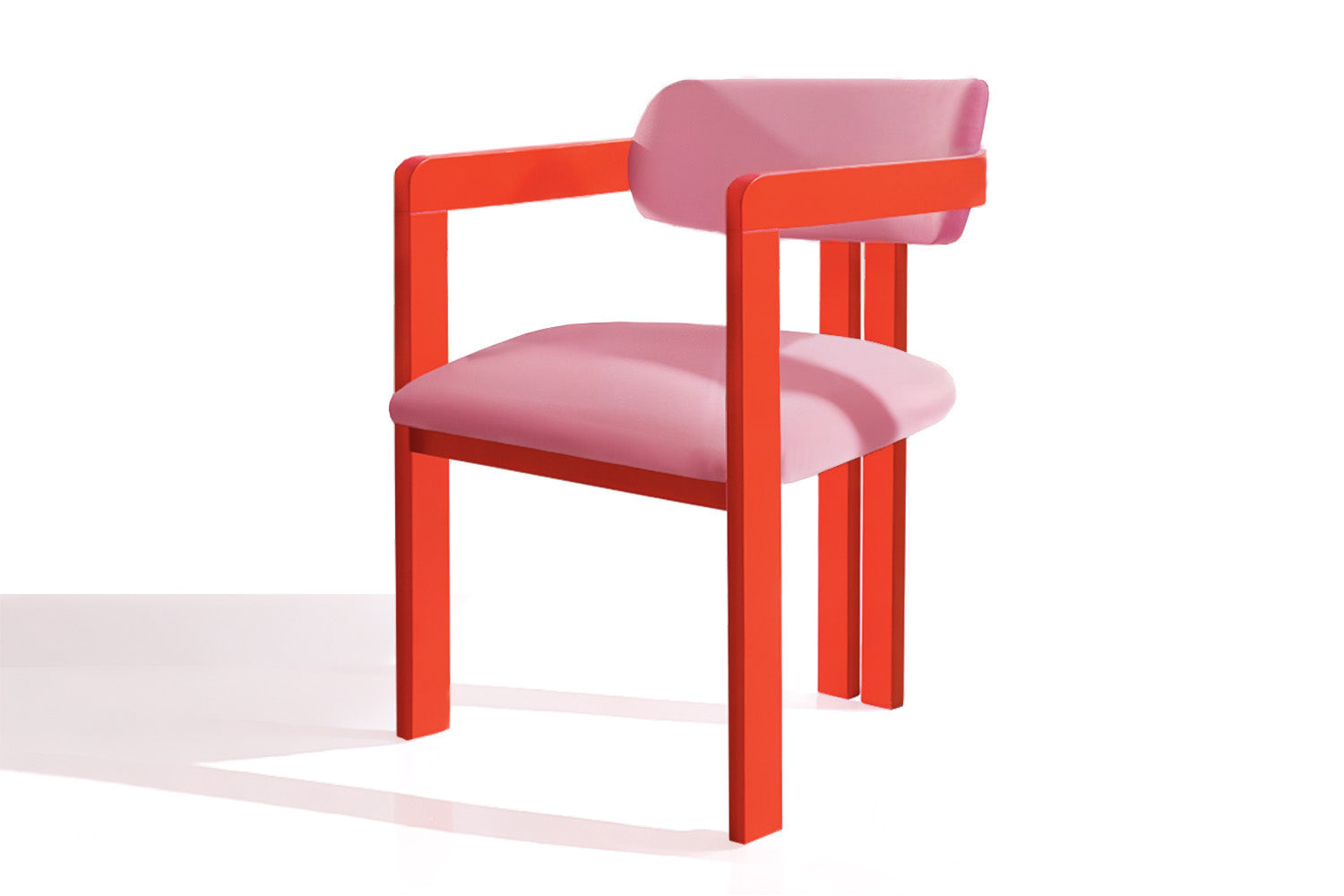 Vértigo Dining Chair Pink Velvet Red Legs