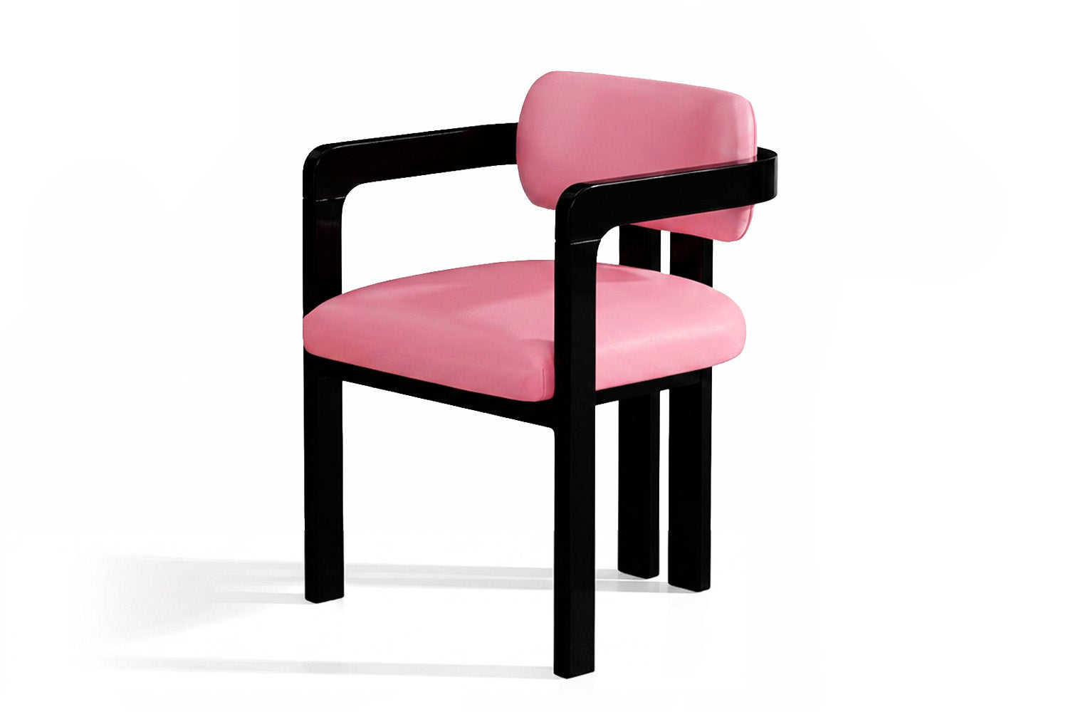 Vértigo Dining Chair Pink Velvet Black Legs