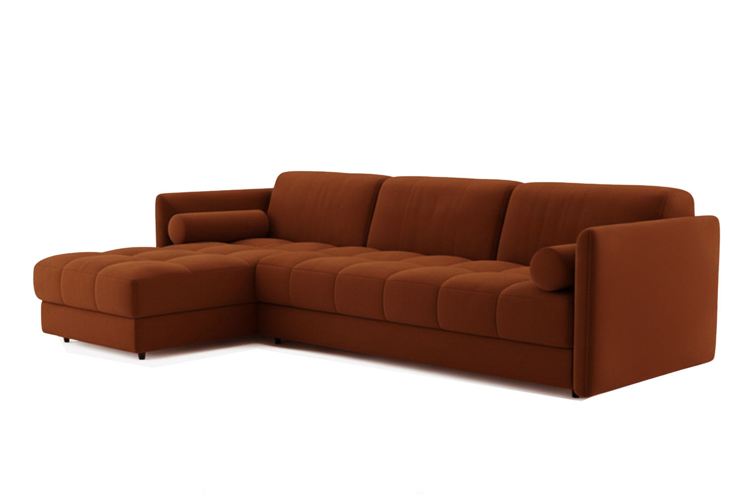 Vínculo Sectional Sofa Brown Velvet
