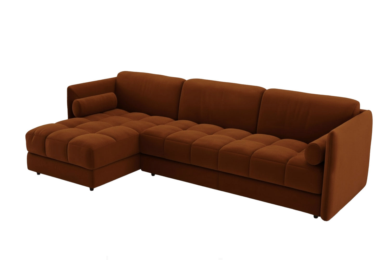 Vínculo Sectional Sofa Brown Velvet
