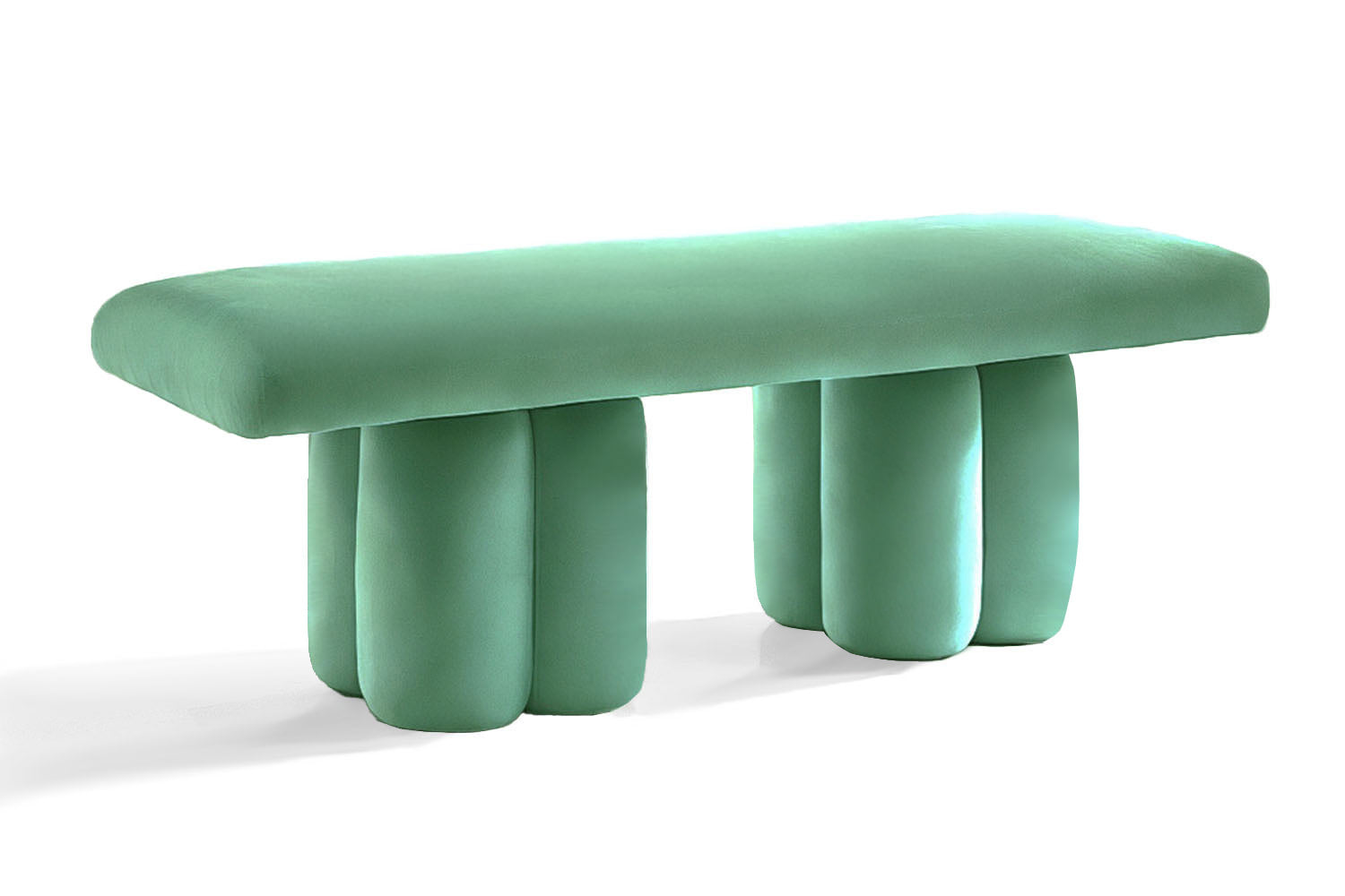 Visceral Bench Aquamarine Velvet